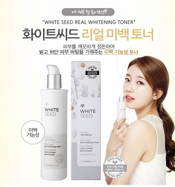 Mỹ phẩm Nước hoa hồng TheFaceShop White Seed Whitening Toner - Photo 3 Nước hoa hồng Thefaceshop White Seed Whitening Toner - Photo 3