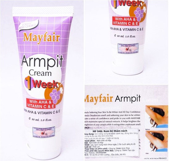 Mỹ phẩm Kem làm trắng nách và khử mùi hôi Mayfair Armpit Cream - Photo 3 Kem làm trắng nách và khử mùi hôi Mayfair Armpit Cream - Photo 3