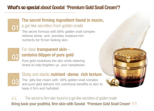 Mỹ phẩm Kem Dưỡng Da Cao Cấp Ốc Sên Goodal Premium Gold Snail Cream - Photo 3