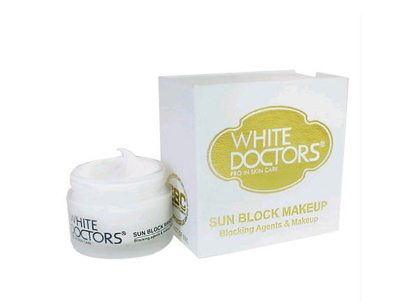 Mỹ phẩm Kem trang điểm trắng da mặt siêu chống nắng White Doctors Sun Block Makeup Kem trang điểm trắng da mặt siêu chống nắng White Doctors Sun Block Makeup